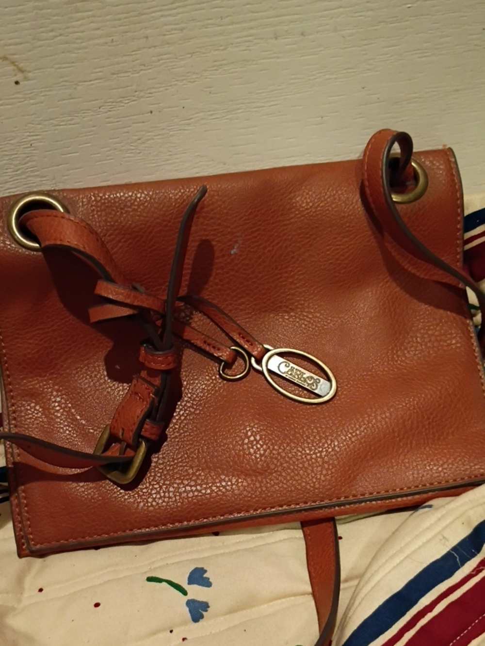 Coach Pebble Leather Shoulder Bag in Cognac Brown